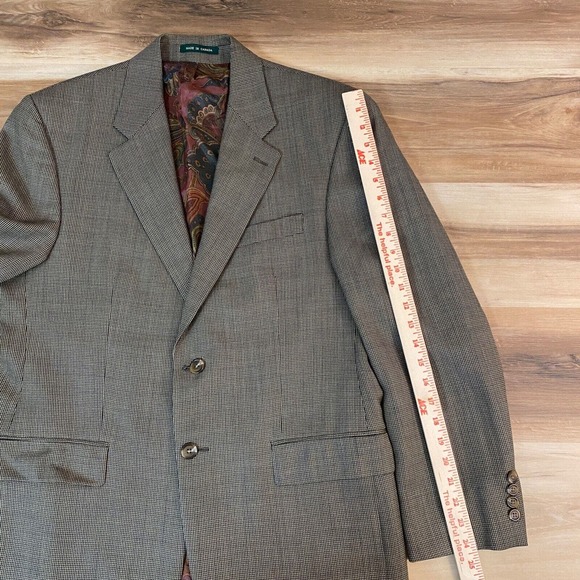 Lauren Ralph Lauren Blazer Mens 40R Wool Paisley lined 2 Button Green Brown - Picture 7 of 14